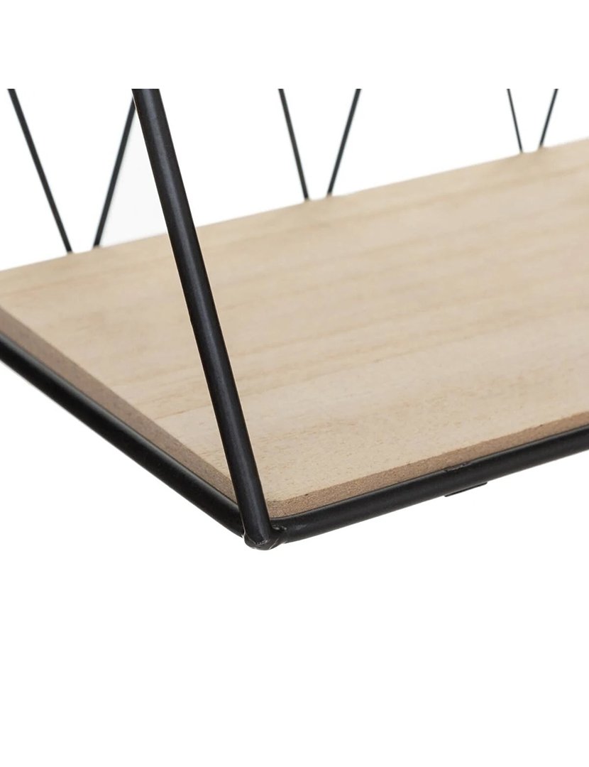 Prateleira de parede metálica em treliça preta