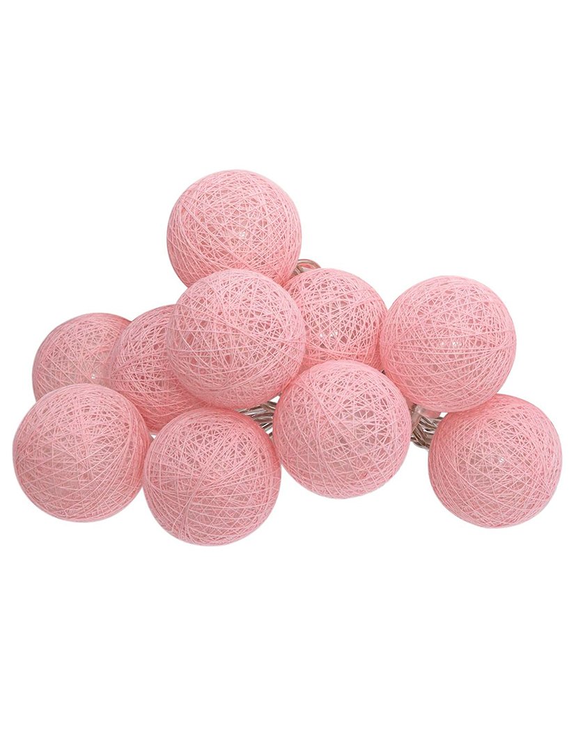 Grinalda LED com 10 Bolas Rosa