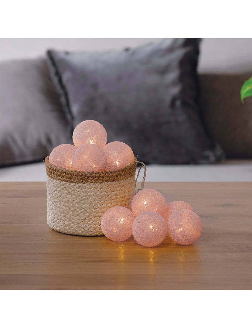 Grinalda LED com 10 Bolas Rosa