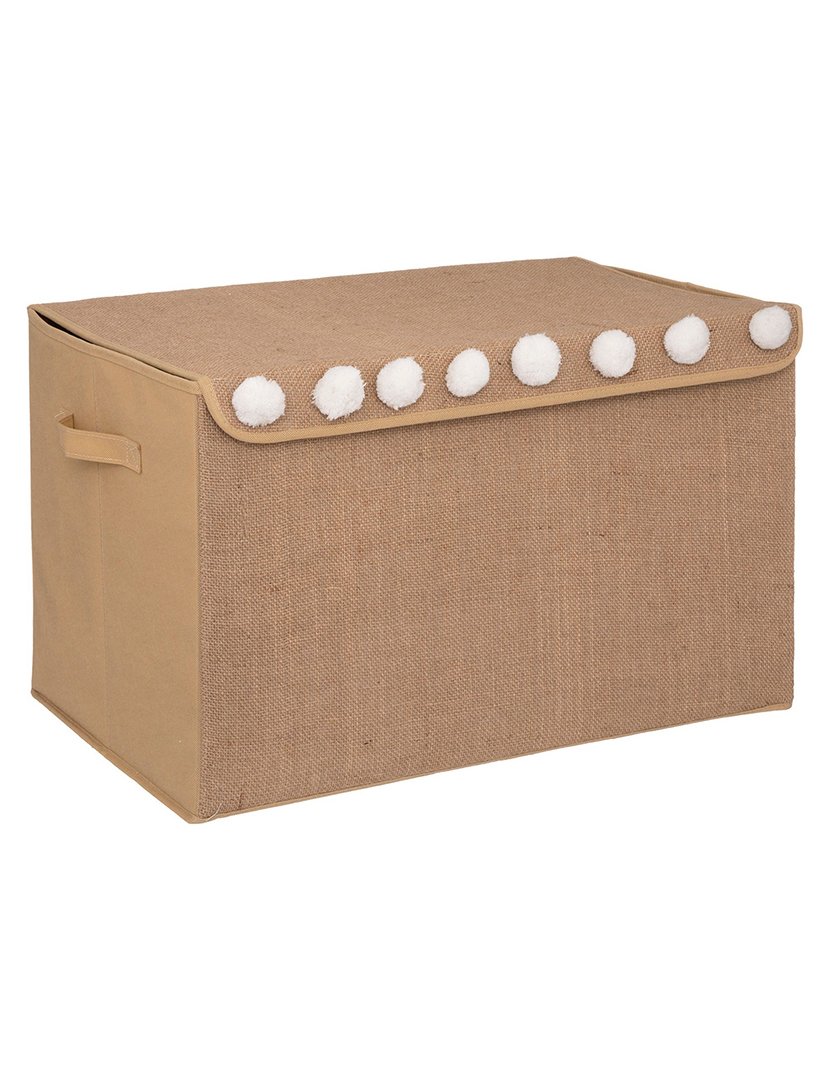 Baú Infantil com Pompons Castanho