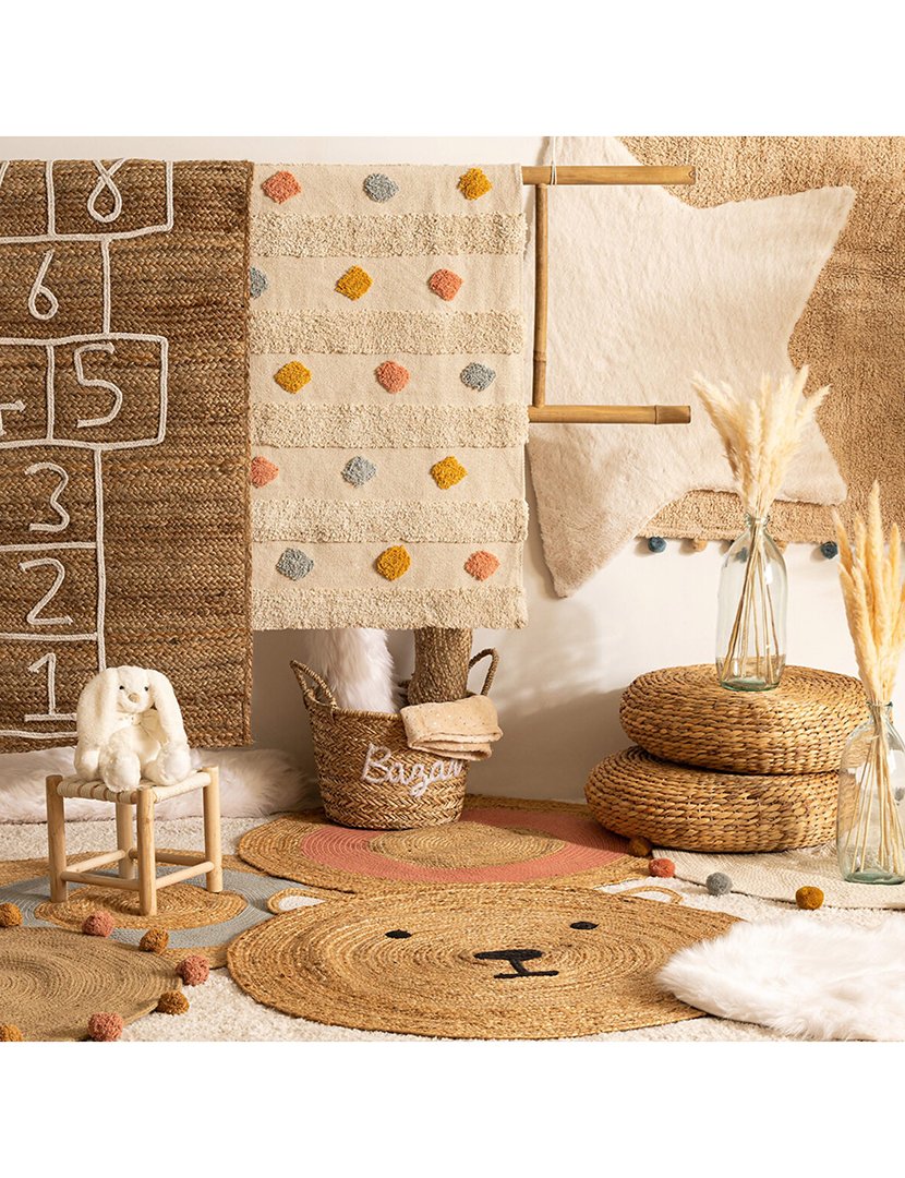 Tapete Cabeça de Urso 100cm Bege