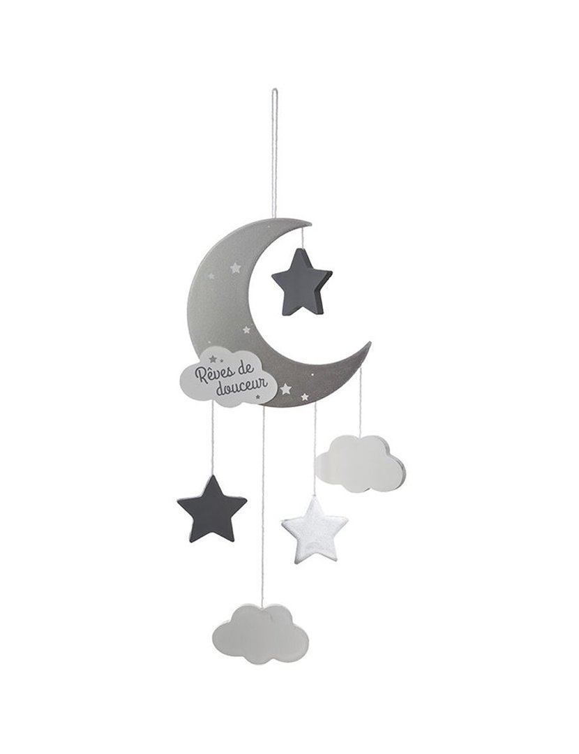 Lua Decorativa Suspensa Cinzento