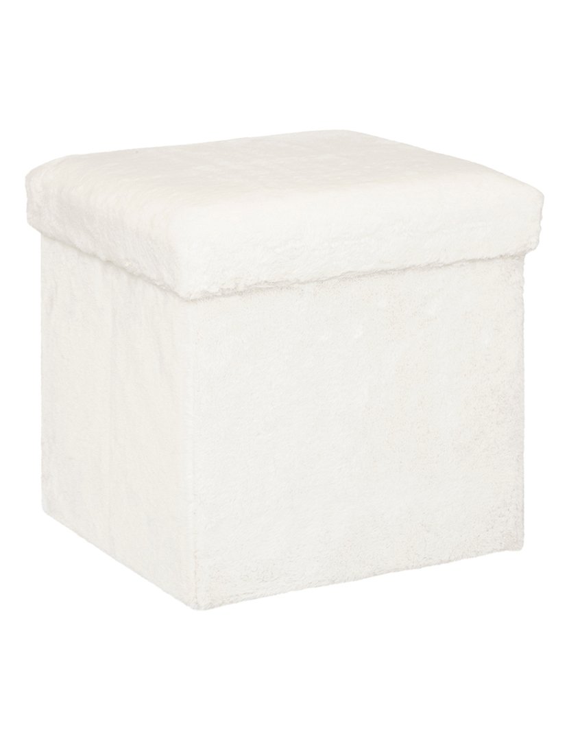 Pufe Dobrável com Arrumação Branco
