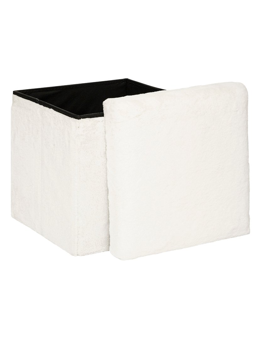 Pufe Dobrável com Arrumação Branco