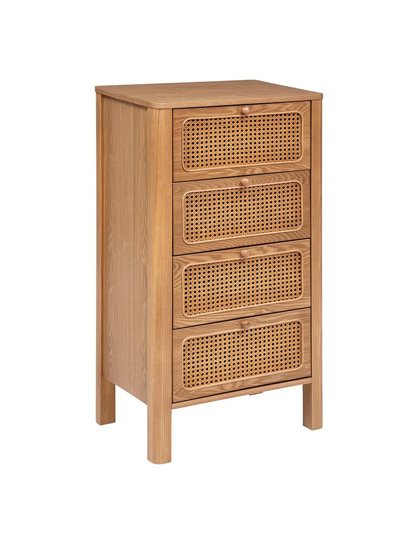 Cómoda de 4 Gavetas Tiria Castanho