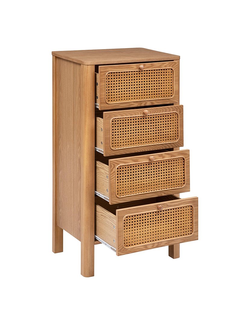 Cómoda de 4 Gavetas Tiria Castanho