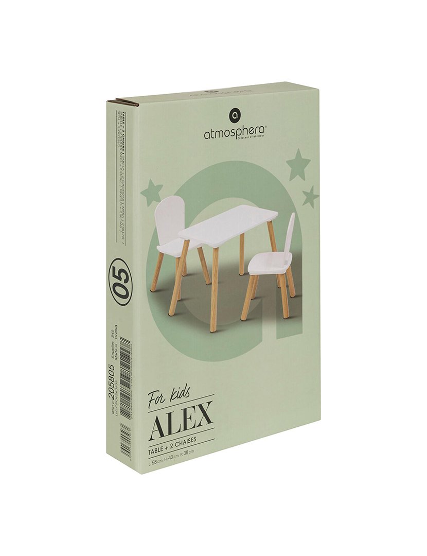 Conjunto Mesa + 2 Cadeiras Infantis