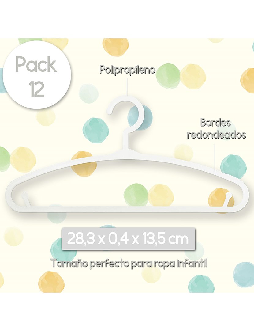 Conjunto de 12 Cabides Infantis Branco