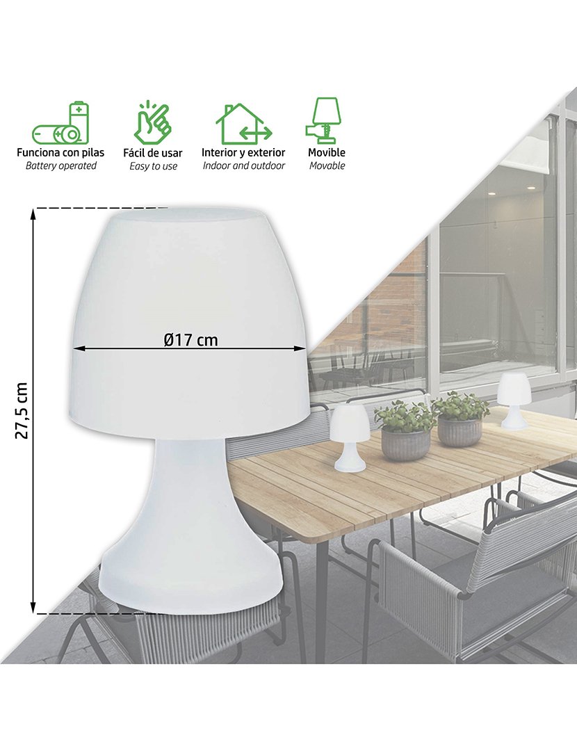 Conjunto de 2 Candeeiros LED Sem Fios Branco