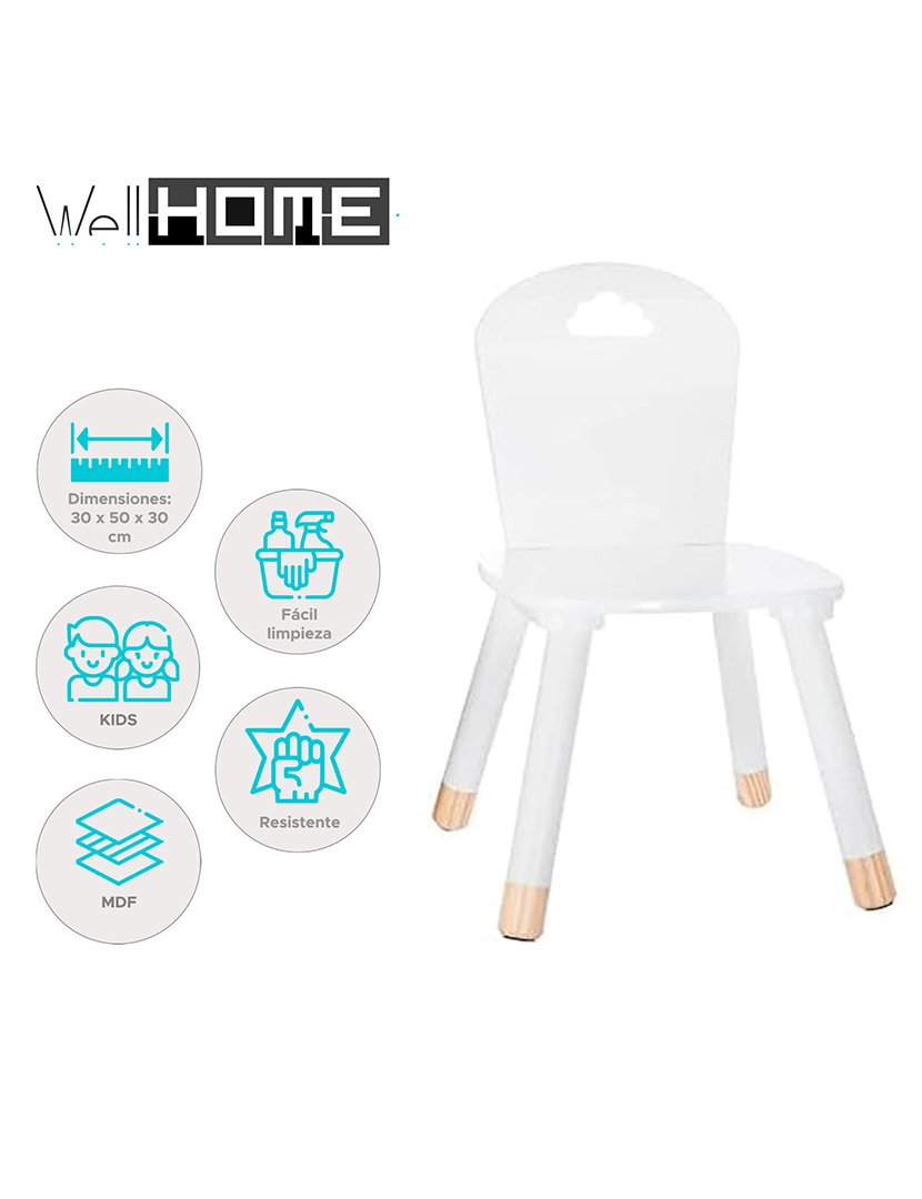 Conjunto de 2 Cadeiras Infantis Branco
