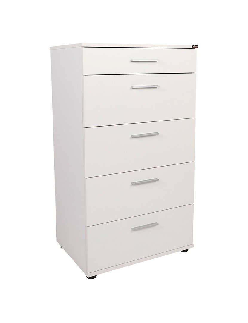Cómoda de 5 Gavetas Branco
