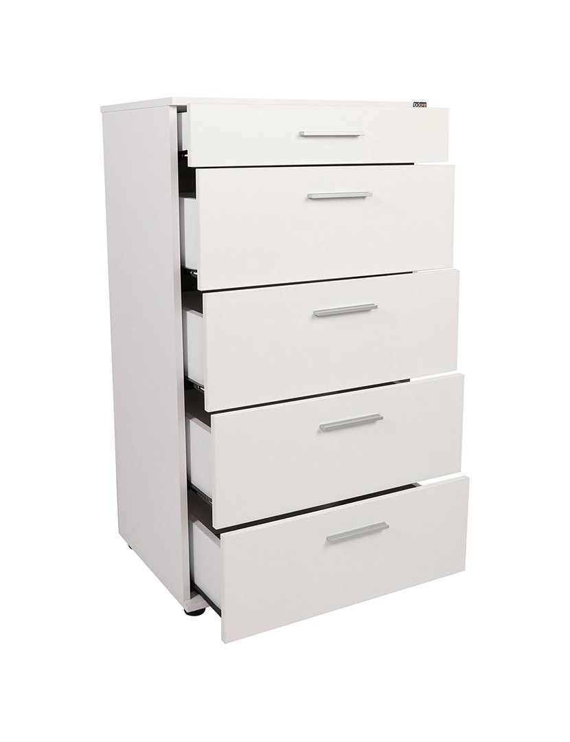 Cómoda de 5 Gavetas Branco