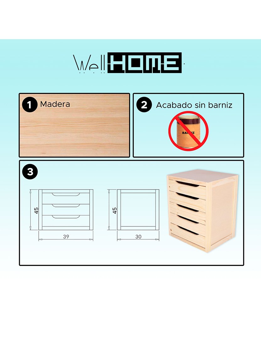 Cómoda de 5 Gavetas