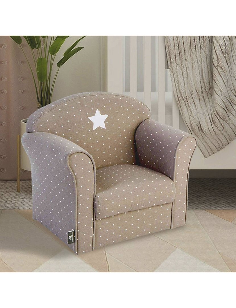 Poltrona Infantil Cinzento com Estampa Decorativa
