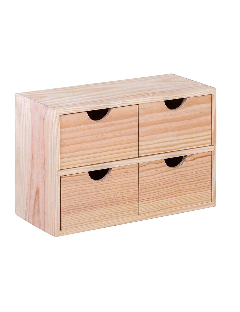 Minibloco com 4 Caixas de Madeira