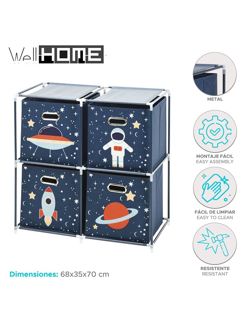 Estante de Metal com 4 prateleiras 70cm