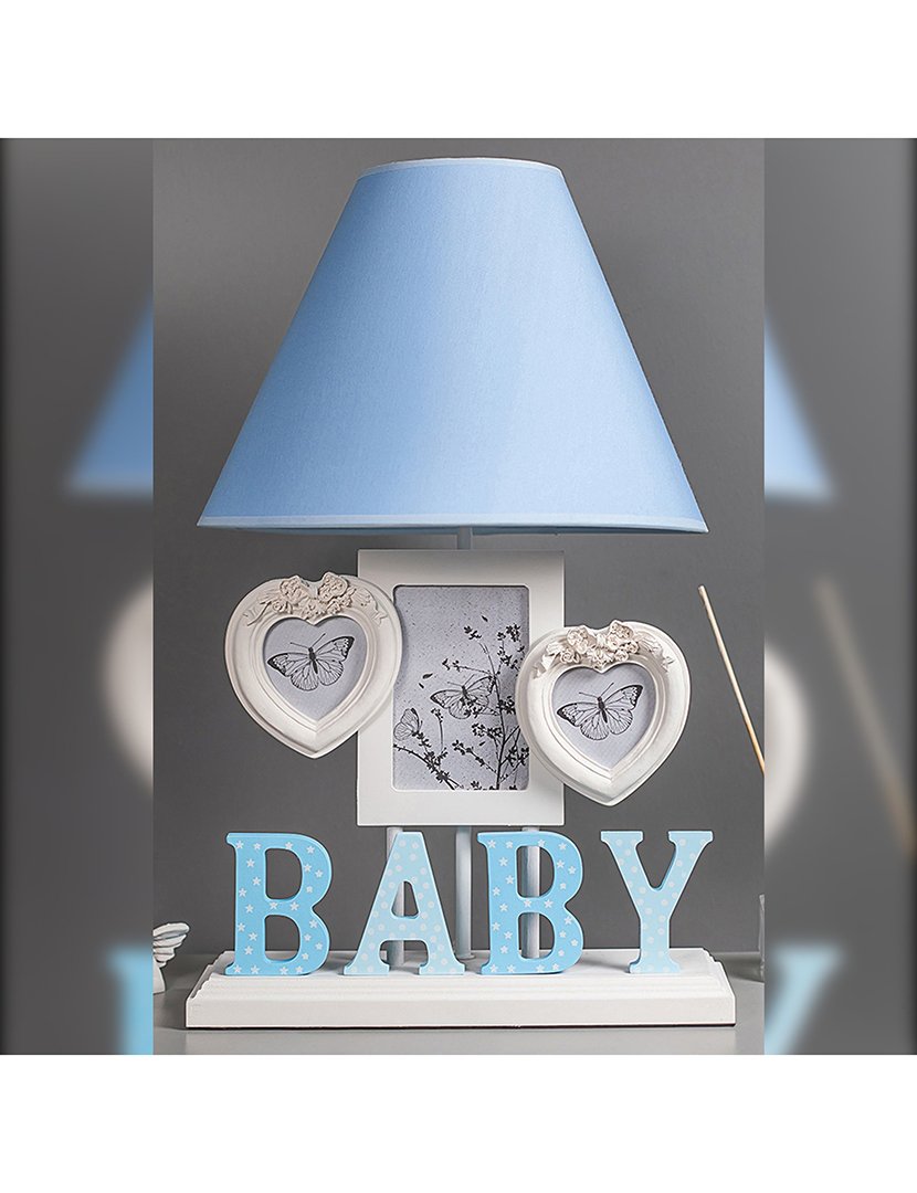 Candeeiro de Mesa Volga "Baby" com Molduras Azul