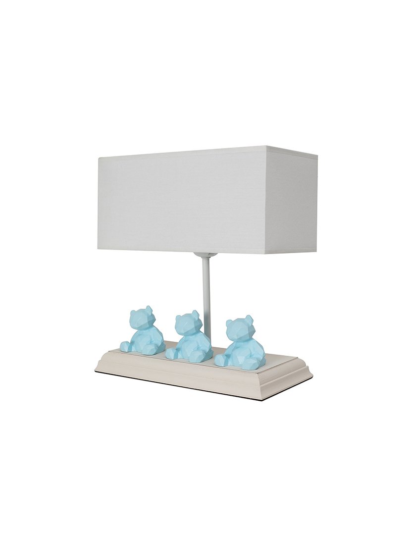 Candeeiro de Mesa Volga com Decoração Branco e Azul