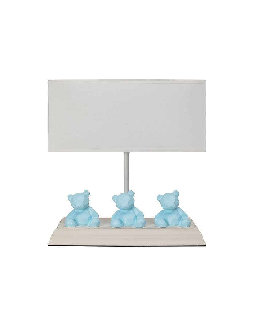 Candeeiro de Mesa Volga com Decoração Branco e Azul
