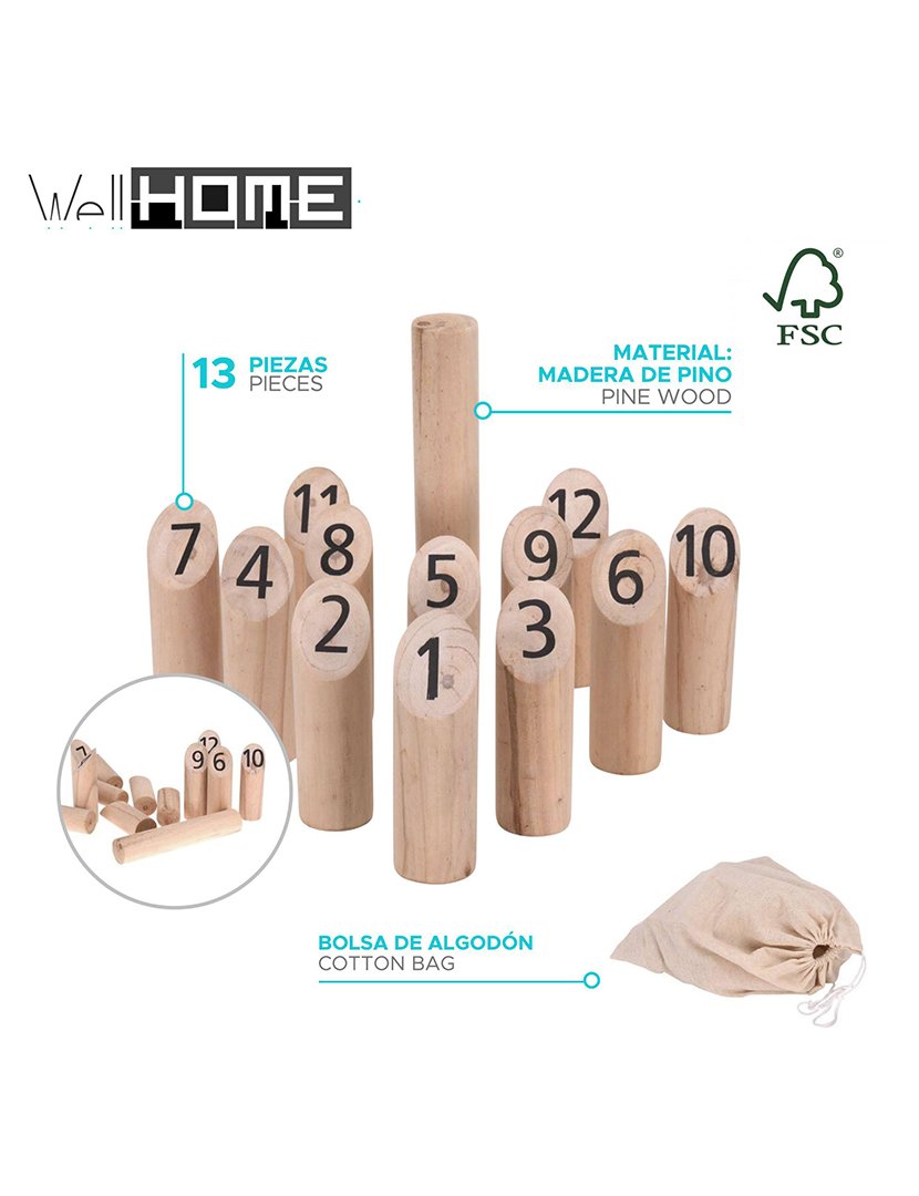 Conjunto KUBB Jogo de Madeira