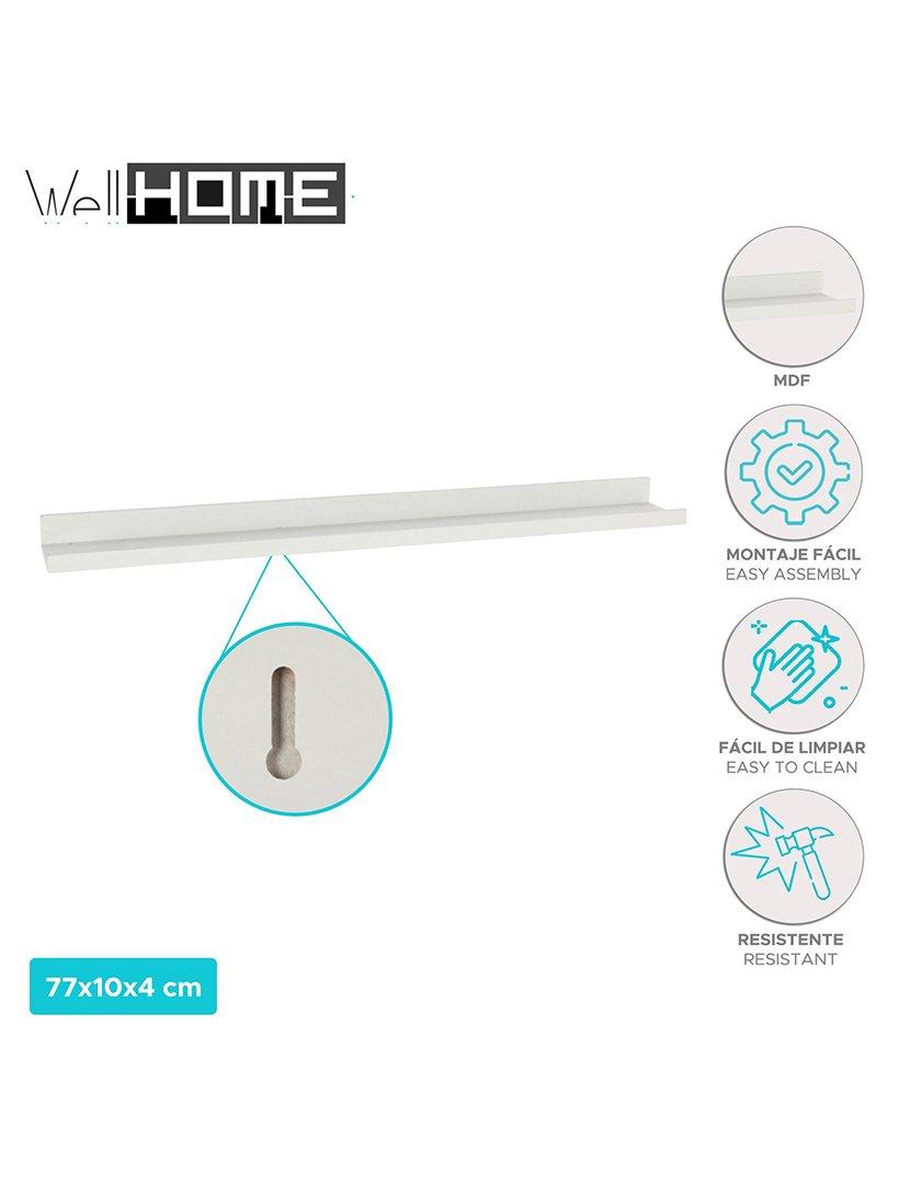 Estante de Parede 77x10x4cm Branco