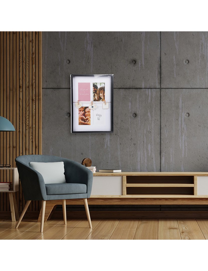 Moldura para 4 fotos Preto