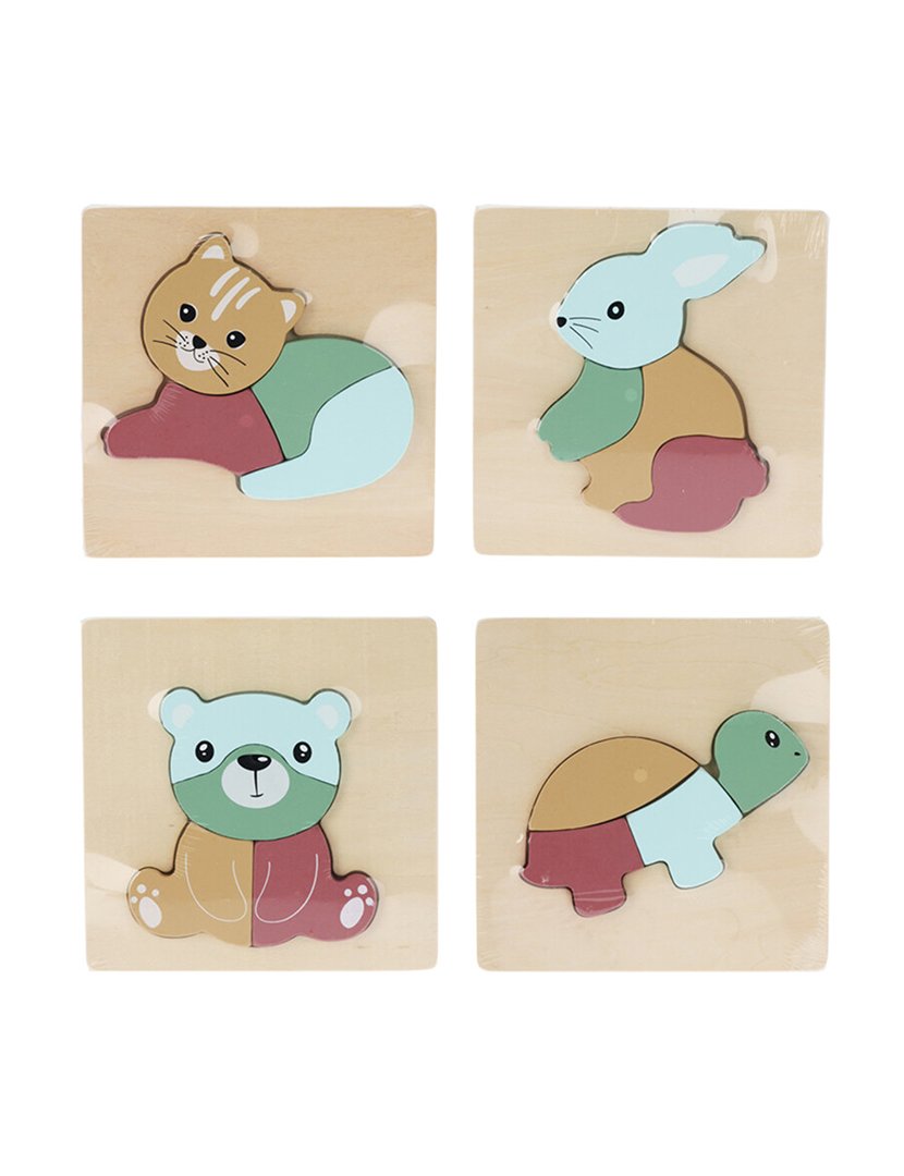 Conjunto de 4 peças Quebra-cabeças com desenhos de animais