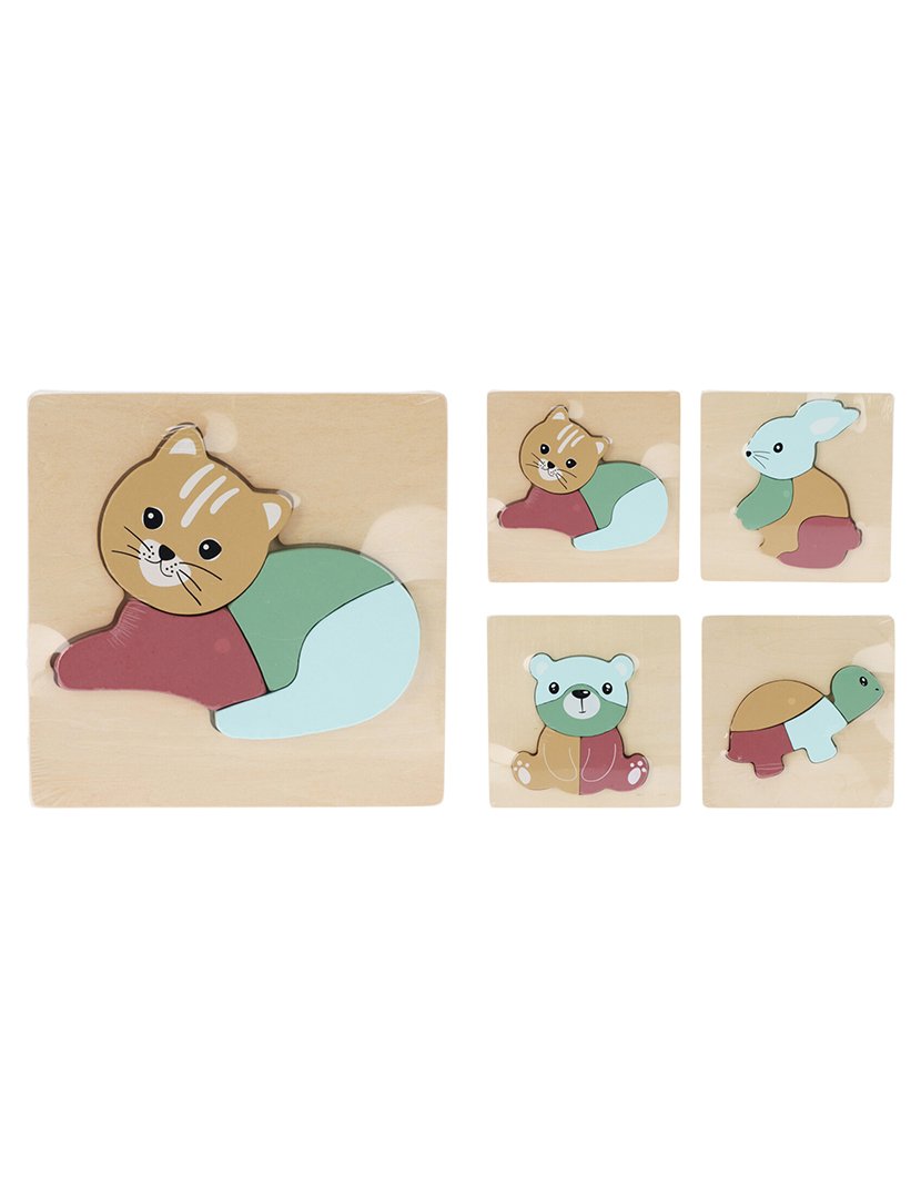 Conjunto de 4 peças Quebra-cabeças com desenhos de animais