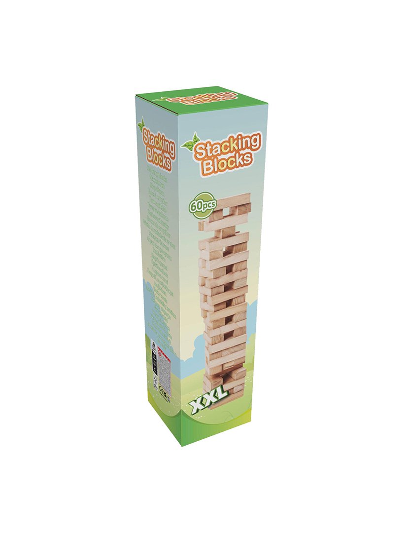 Conjunto de Torres de Madeira Empilháveis 60 peças