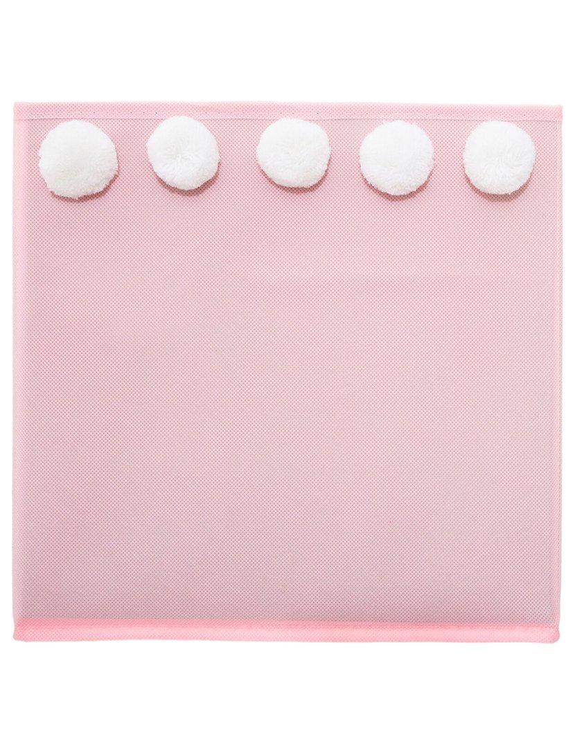 Caixa de Arrumação Infantil com Pompons Rosa