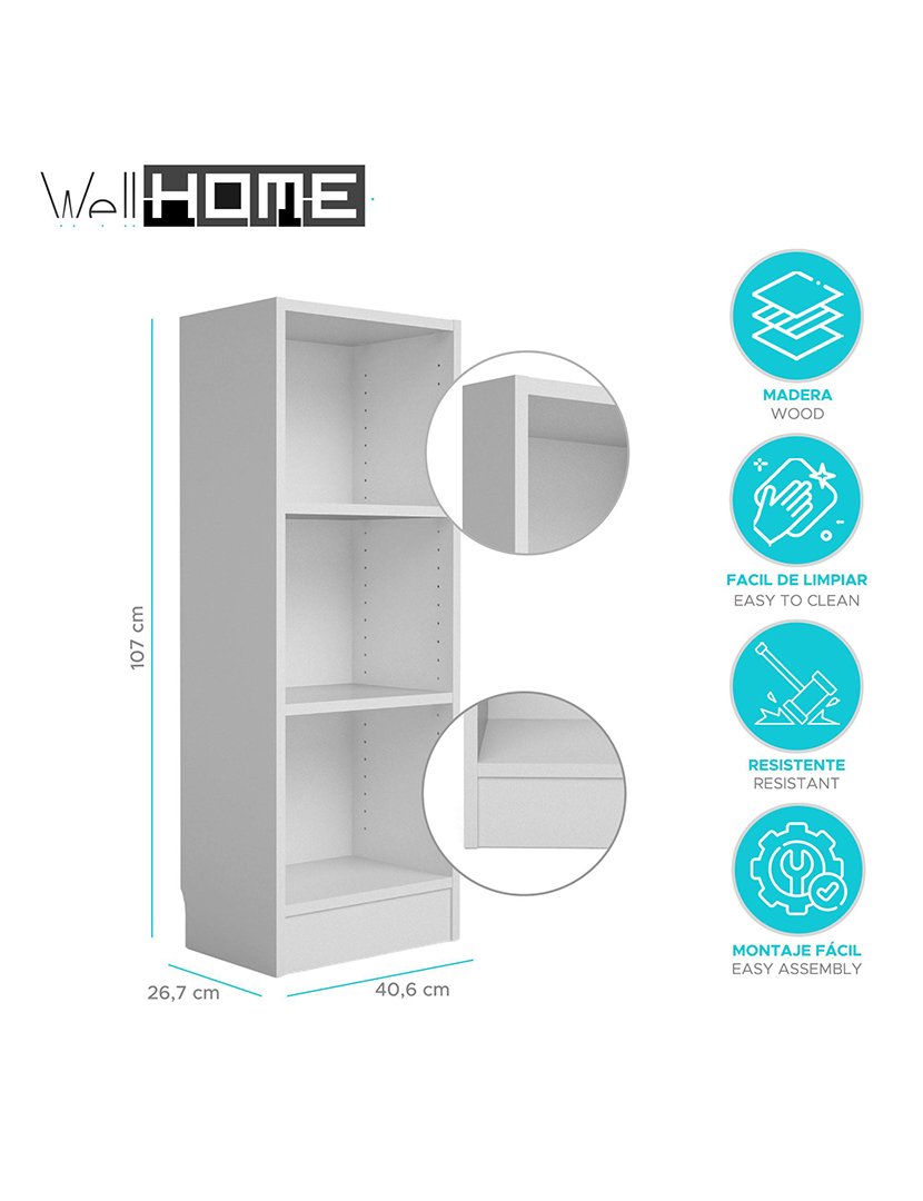 Estante Turia com 2 Prateleiras Branco