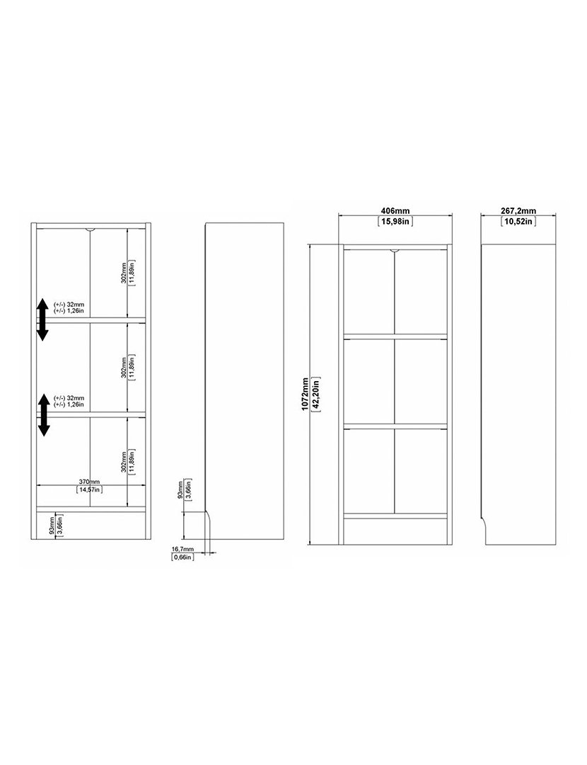 Estante Turia com 2 Prateleiras Branco