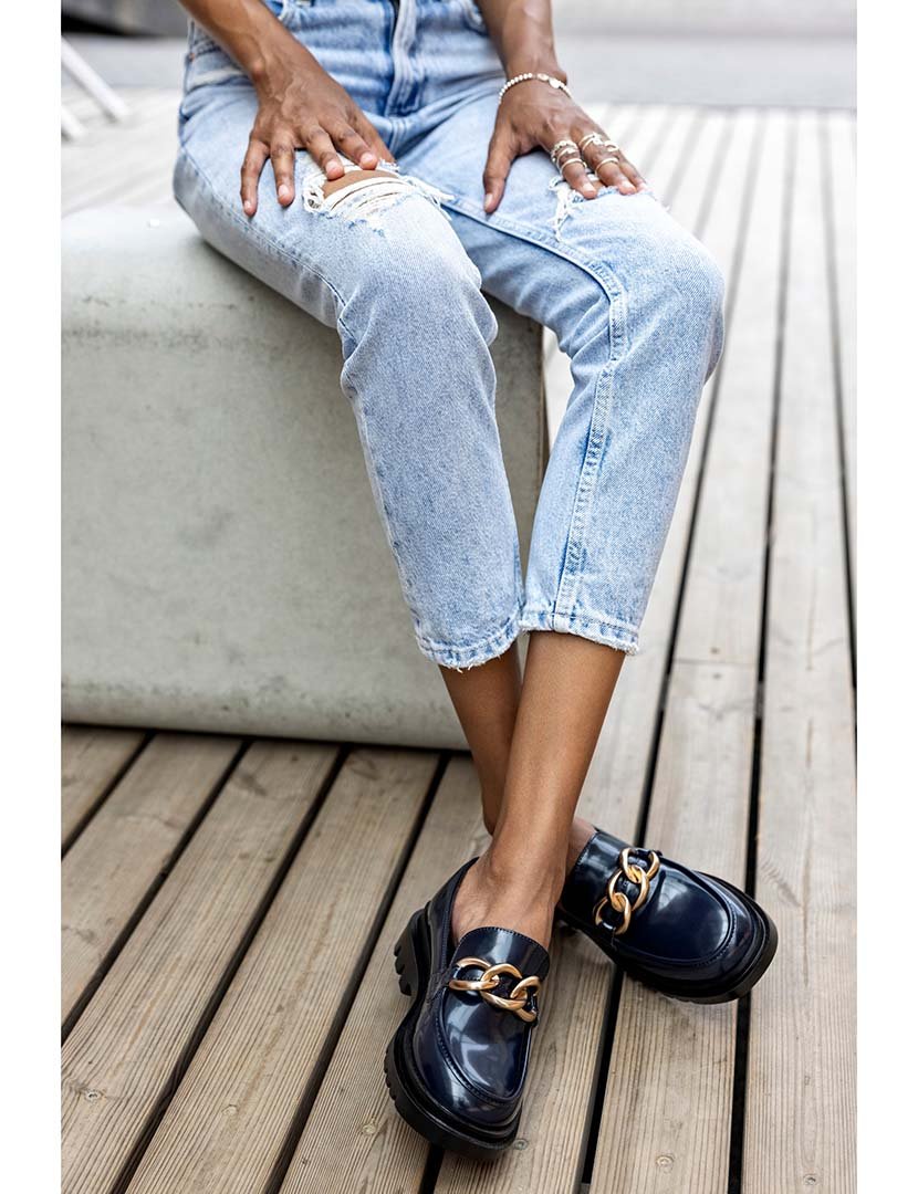 Mocassins Senhora Azul Escuro