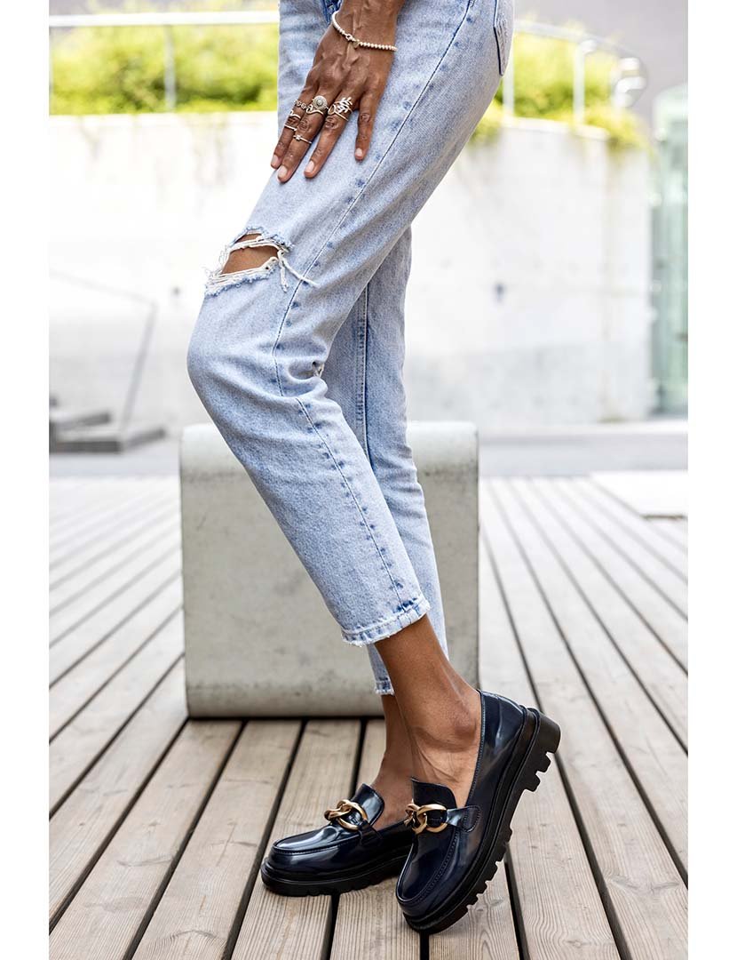 Mocassins Senhora Azul Escuro