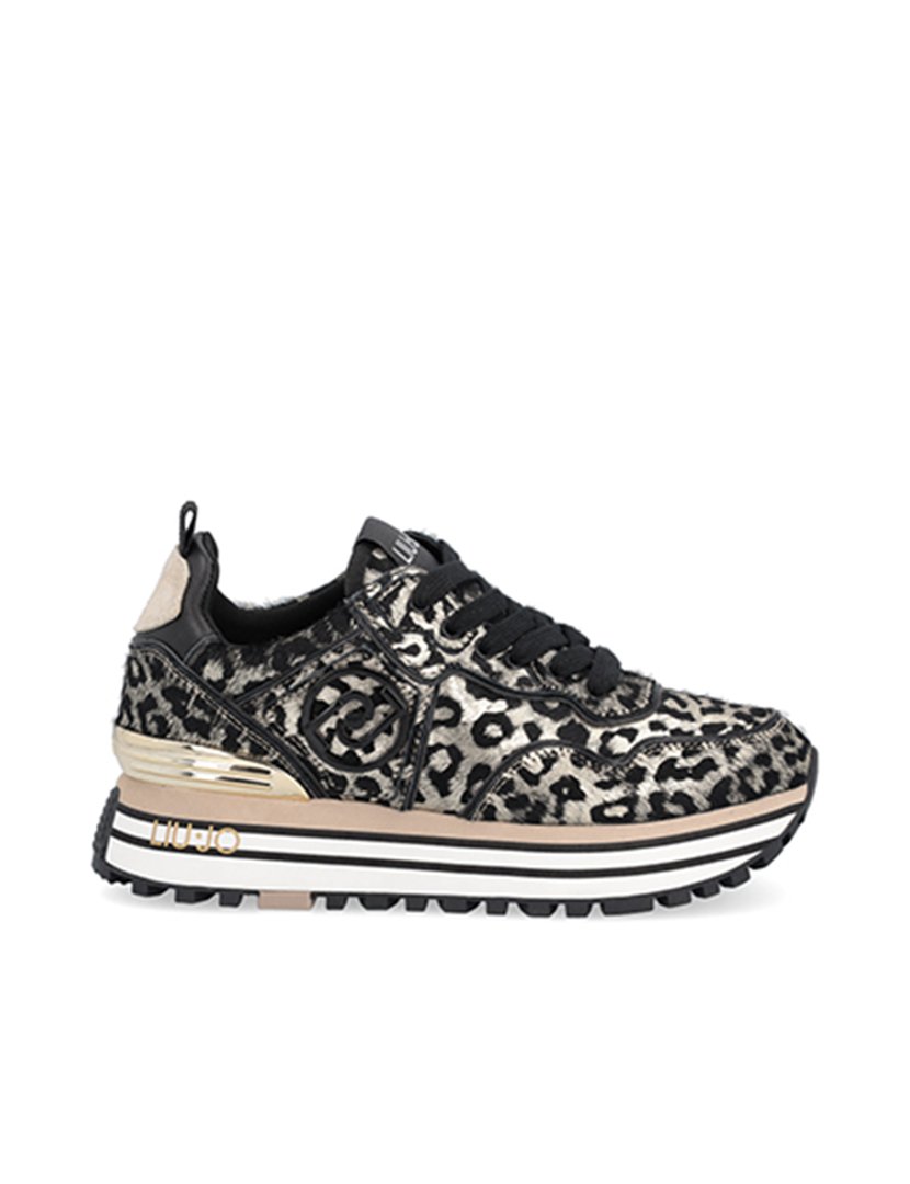 Ténis Senhora Preto com Padrão Leopardo