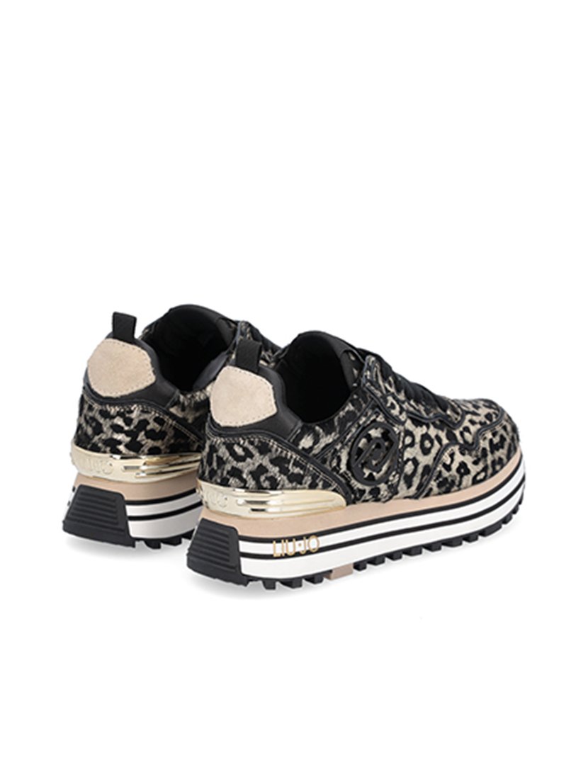 Ténis Senhora Preto com Padrão Leopardo