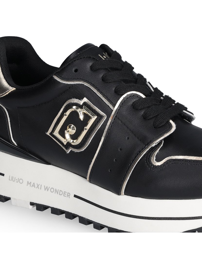 Ténis Senhora Preto e Dourado