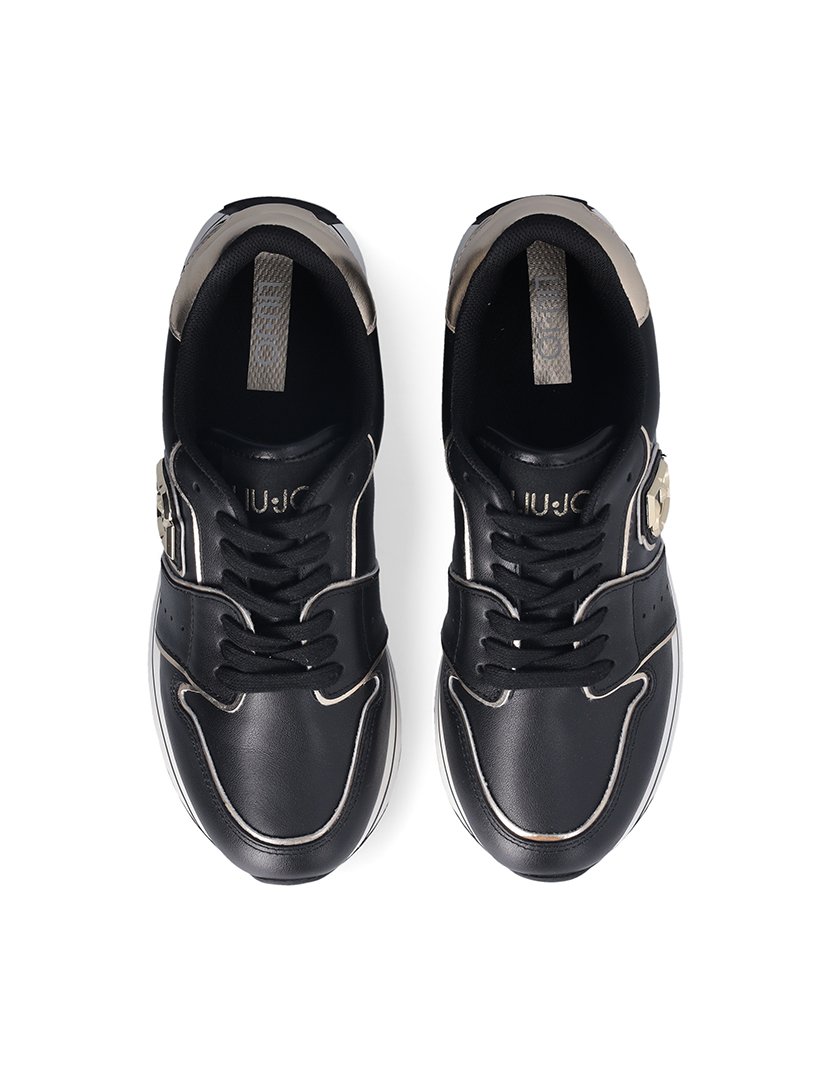 Ténis Senhora Preto e Dourado