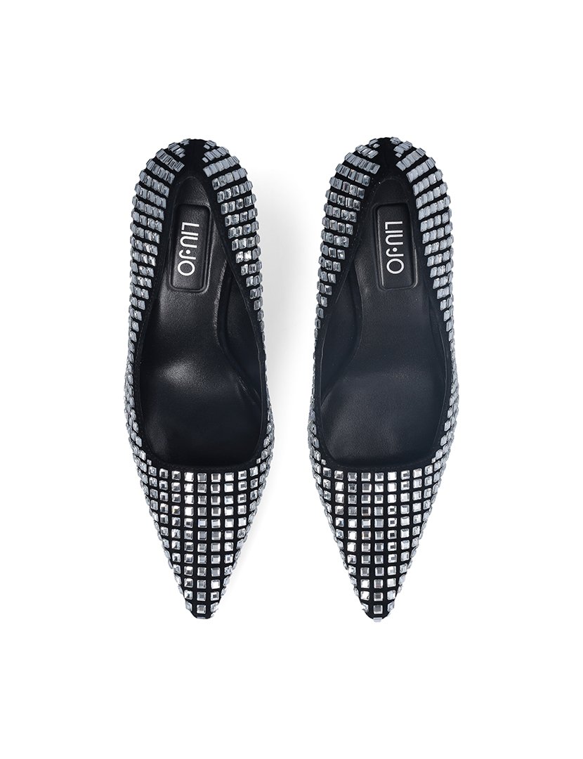 Sapatos com Salto Senhora Preto com Apliques