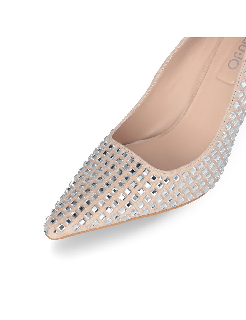 Sapatos com Salto Senhora Bege com Apliques