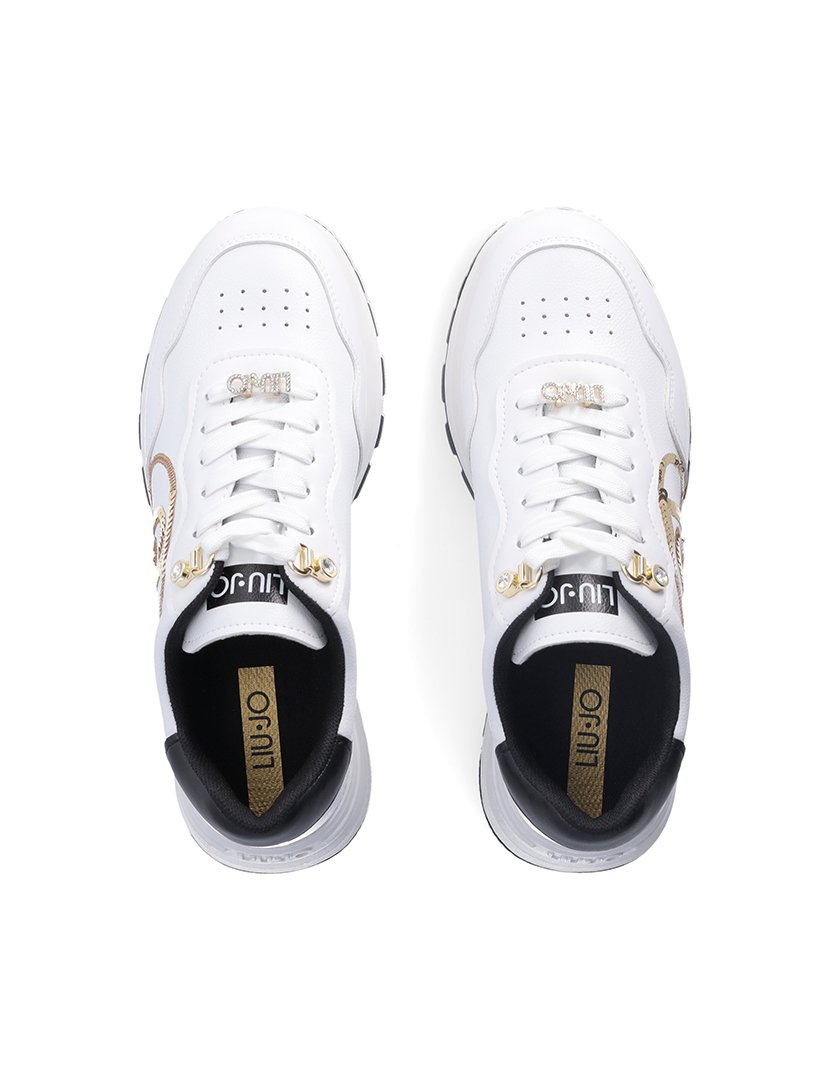 Ténis Senhora Branco e Dourado