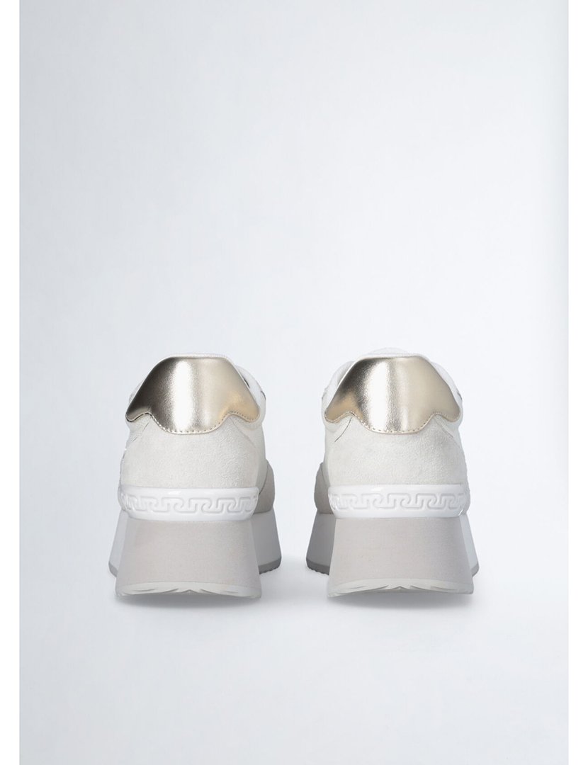 Ténis Senhora Branco e Dourado