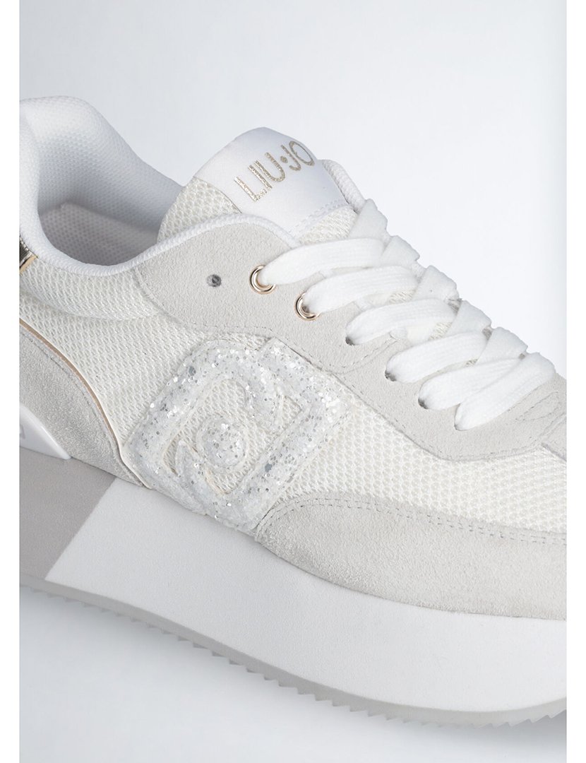 Ténis Senhora Branco e Dourado