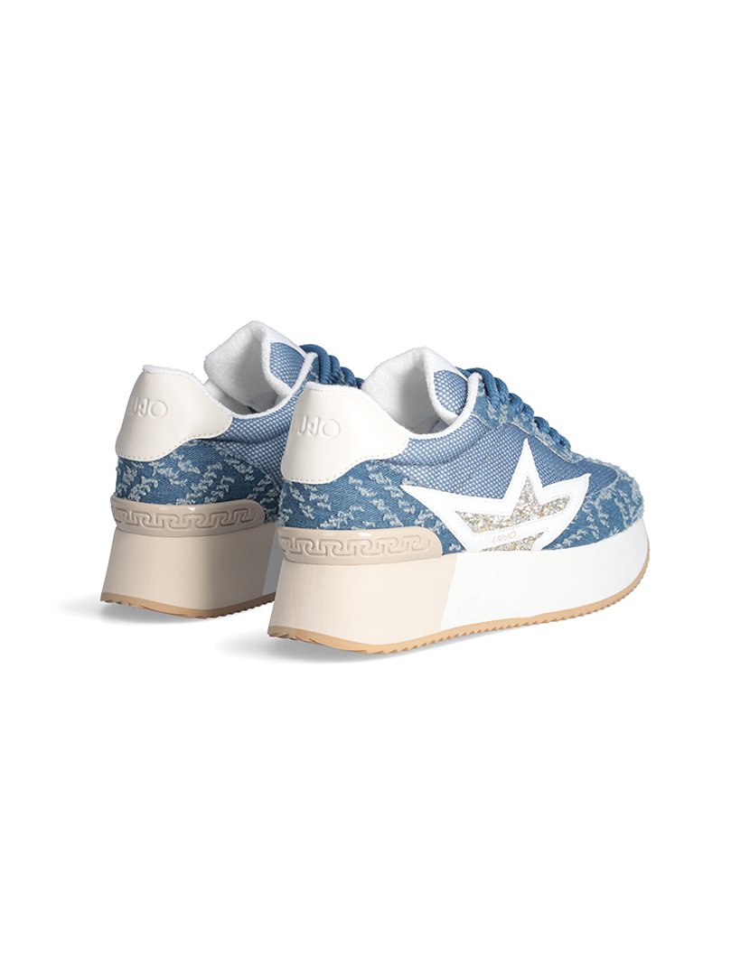 Ténis Senhora Azul e Dourado