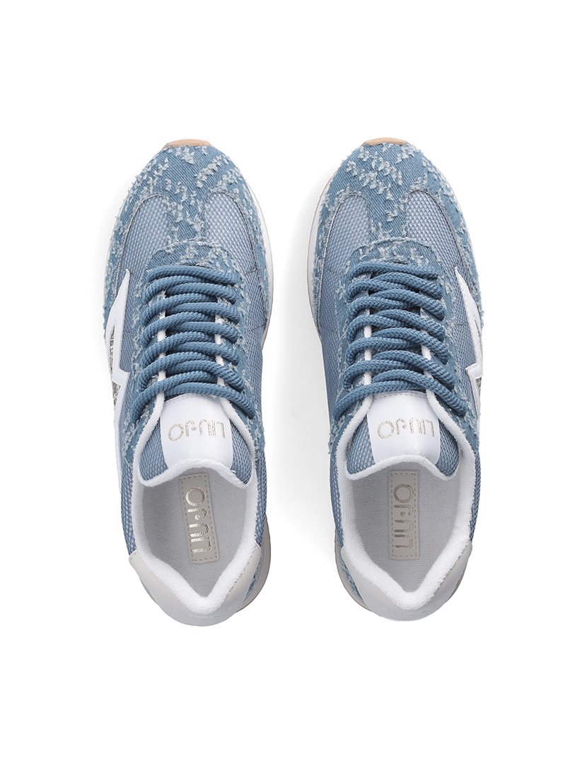 Ténis Senhora Azul e Dourado