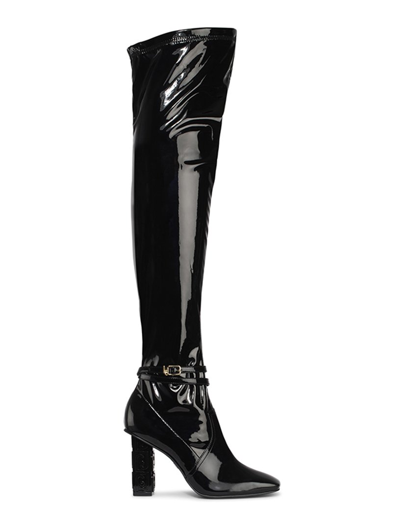 Botas Cano Alto com Salto Senhora Preto