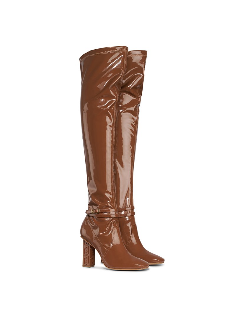 Botas Cano Alto com Salto Senhora Castanho