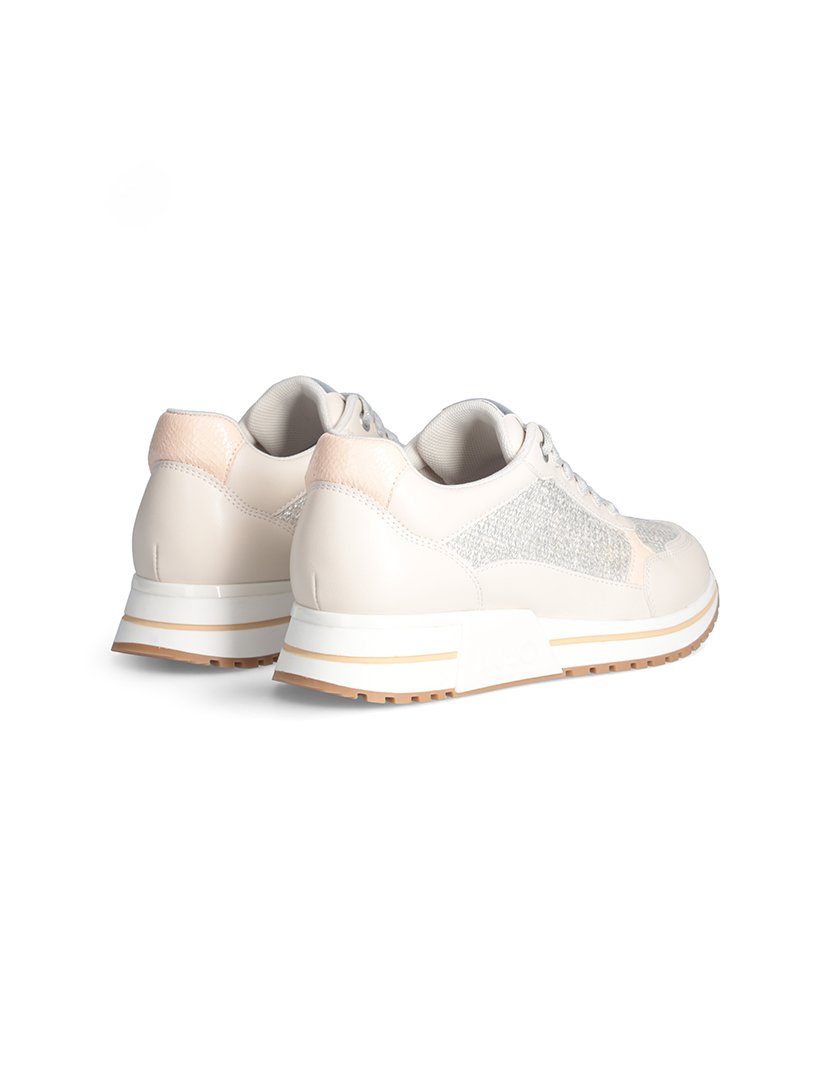 Ténis Senhora Bege e Prateado