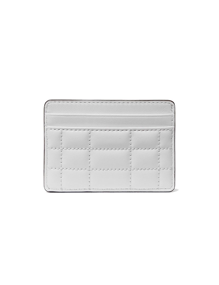 Pebbled Leather Card Case Optic-White