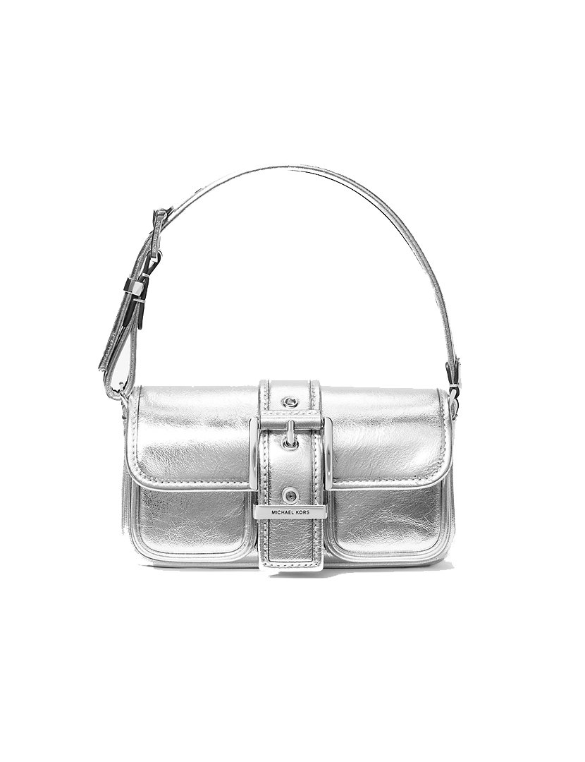 Colby Extra-Small Metallic Shoulder Bag Silver